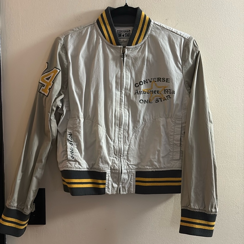 Women’s Converse Khaki Varsity Style Bomber Jacket Medium